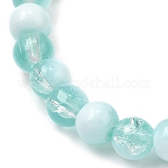 6Pcs 6 Colors Crackle Glass Round Beaded Stretch Bracelets&nbsp;BJEW-JB12063