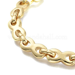 Brass Micro Pave Clear Cubic Zirconia Link Chain Bracelets&nbsp;BJEW-M202-02G