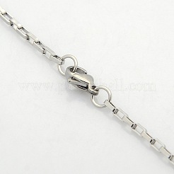 Tarnish Resistant Unisex Casual Style 304 Stainless Steel Box Chain Necklaces&nbsp;STAS-O037-14P