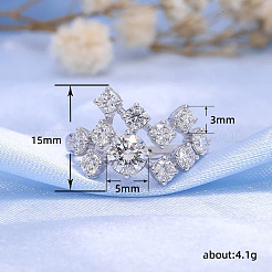 Brass Rhinestone Finger Rings&nbsp;FS-WG6CCA3-03