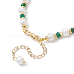 Shell Pearl & Dyed Natural Malaysia Jade Round Beaded Bracelets for Women&nbsp;BJEW-JB12031-03