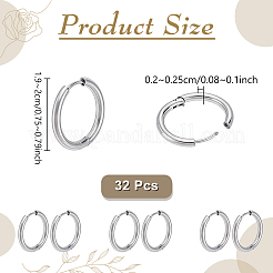 32Pcs 202 Stainless Steel Huggie Hoop Earrings&nbsp;EJEW-UN0005-40
