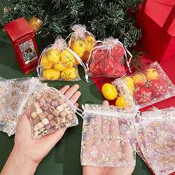 ChristmasSsnowflake Organza Gift Bags&nbsp;OP-WH0012-03