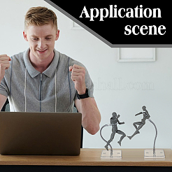 Assembled Rectangle PS Plastic Action Figure Display Stands with Adjustable Iron Support Arm&nbsp;LS-ODIS-WH0100-12B