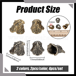 4Pcs 2 Colors Brass European Beads&nbsp;KK-NB0004-32