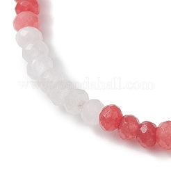 Dyed Natural Malaysia Jade Rondelle Beads Stretch Bracelets for Women&nbsp;BJEW-JB13042