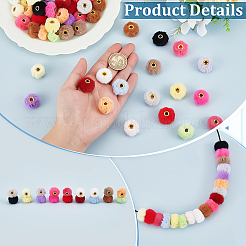 72Pcs 18 Colors Imitation Mink Fur European Beads&nbsp;FIND-FG0004-37A