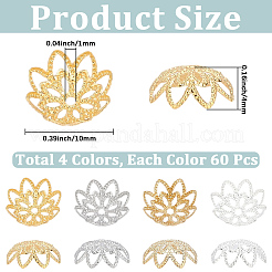 240Pcs 4 Colors Brass Fancy Bead Caps&nbsp;KK-PA0001-27