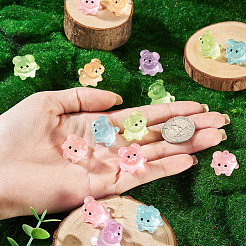 48Pcs 6 Colors Luminous Resin Dog Figurine&nbsp;DJEW-TA0001-44