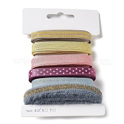 18 Yards 6 Colors Polyester Ribbon&nbsp;SRIB-C001-B07