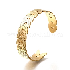304 Stainless Steel Open Cuff Bangles for Women&nbsp;BJEW-Z083-02G-04