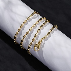 Rack Plating Brass Oval Link Chain Necklace&nbsp;NJEW-A035-06G-03