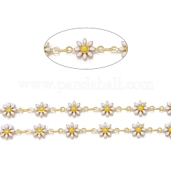 Handmade Brass Enamel Link Chains&nbsp;X-CHC-I035-13G-02