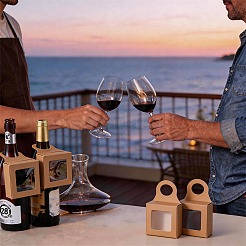 27Pcs Square Kraft Paper Wine Gift Hanging Boxes&nbsp;CON-CN0001-32