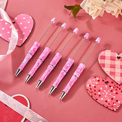 5Pcs Valentine's Day Theme Heart Pattern Plastic with Iron Ball-Point Pen&nbsp;FIND-TA0004-05