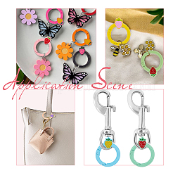 12Pcs 12 Colors Spray Painted Alloy Spring Gate Rings&nbsp;FIND-WR0010-44