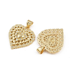 Brass Micro Pave Clear Cubic Zirconia Pendants&nbsp;ZIRC-I367-13G-12