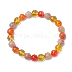 Round Natural Mixed Gemstone Beads Stretch Bracelets for Women&nbsp;BJEW-TA00563