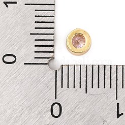 Rack Plating Flat Round Brass Micro Pave Cubic Zirconia Cabochons&nbsp;KK-F874-03G-03