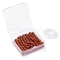 100Pcs 8mm Grade AA Natural Red Jasper Round Beads&nbsp;DIY-LS0002-31