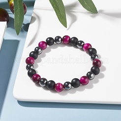 Round Stone Beads Stretch Bracelets&nbsp;BJEW-JB07259-04