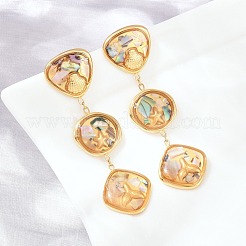 304 Stainless Steel Resin Stud Dangle Earrings&nbsp;SA-E001-01G