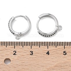 SHEGRACE Brass Micro Pave Clear Cubic Zirconia Hoop Earrings Findings&nbsp;XGR0154P-96P