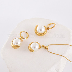 304 Stainless Steel Pendant Necklaces & Hoop Earrings Sets&nbsp;PO6215-3
