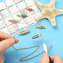 6Pcs 6 Styles Brass Enamel Pendants&nbsp;KK-CJ0005-84