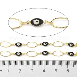 Rack Plating Brass Enamel Link Chains&nbsp;CHC-P012-11G-05