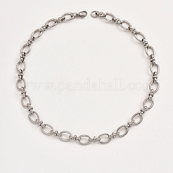 Non-Tarnish 201 Stainless Steel Oval Link Chain Necklacces&nbsp;MF4965-2
