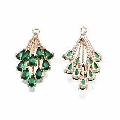 Brass Micro Pave Cubic Zirconia Pendants&nbsp;KK-R111-006-A01