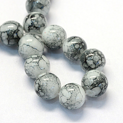 Baking Paint Glass Round Bead Strands&nbsp;DGLA-Q019-8mm-42