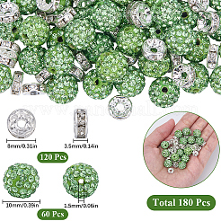 DIY Round Polymer Clay Rhinestone & Rhinestone Rondelle Spacer Beads Jewelry Making Findings Kits&nbsp;DIY-SC0027-50D