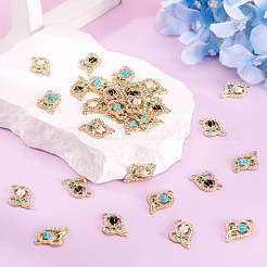 30Pcs 3 Colors Alloy Enamel & Rhinestone Pendants&nbsp;FIND-TA0010-19