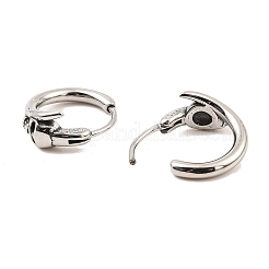 Skull Theme 316 Surgical Stainless Steel Hoop Earrings for Women Men&nbsp;EJEW-D096-04C-AS