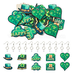 DIY Saint Patrick's Day Wood Dangle Earrings Making Kit&nbsp;DIY-TA0009-17