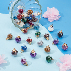 96Pcs 12 Colors Glass Globle Pendants&nbsp;GLAA-ME0001-28