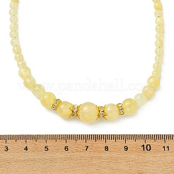 Natural Golden Silk Jade Round Graduated Beaded Necklaces&nbsp;NJEW-JN06330