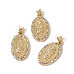 Brass Micro Pave Clear Cubic Zirconia Pendants&nbsp;KK-G439-11G