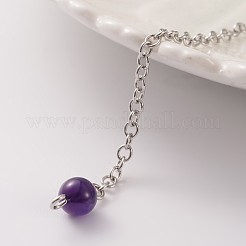 Platinum Tone Brass Amethyst Cone Hexagonal Pointed Dowsing Pendulums&nbsp;MAK-M015-01B