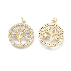 Brass Micro Pave Cubic Zirconia Pendants&nbsp;ZIRC-F114-02-G
