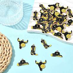 30Pcs 3 Styles Western Cowboy Theme Alloy Enamel Pendants&nbsp;ENAM-FS0003-89