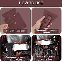 CutHollow 2Pcs 2 Colors Imitation Leather Knife Sword Sheaths&nbsp;FIND-CL0001-10B