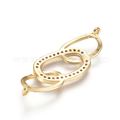 Brass Micro Pave Cubic Zirconia Links Connectors&nbsp;ZIRC-L085-10G