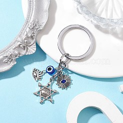 Resin & Tibetan Style Alloy Keychains&nbsp;KEYC-JKC00780-01