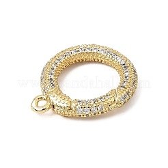 Brass Micro Pave Clear Cubic Zirconia Spring Gate Rings&nbsp;CU-CBA7D5E-04A-G