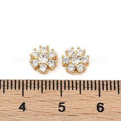 Brass Micro Pave Clear Cubic Zirconia Cabochons&nbsp;KK-P302-13G