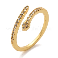 Brass Micro Pave Cubic Zirconia Finger Rings&nbsp;RJEW-C120-30A-G