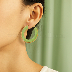 2Pairs 2 Colors Stainless Steel Fever Hoop Earrings&nbsp;EJEW-GO0001-11